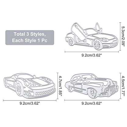 Racing Car Cutting Dies for Card Making Roadster Cut Die for DIY Scrapbooking Journal Embossing Paper Craft Decor (3 Count)