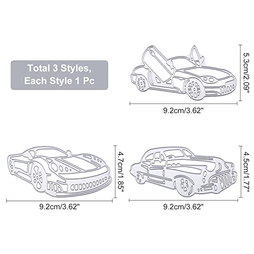 Racing Car Cutting Dies for Card Making Roadster Cut Die for DIY Scrapbooking Journal Embossing Paper Craft Decor (3 Count)