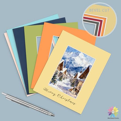 Mat Board Center 25 Pack 8x10 Picture Mat for 5x7 Photo Mixed Color