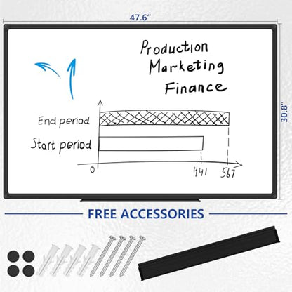 XBoard Magnetic White Board Dry Erase 48 x 31 Inches