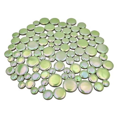 200g Iridescent Round Mosaic Tiles for Crafts Bulk
