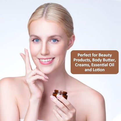 100 Pack 1oz Amber Plastic Jars with Lids 30ml Empty Cosmetic Jars Leak Proof Container Refillable Makeup Containers Travel Cosmetic Containers for Lotions Sample Cream (100 Count)