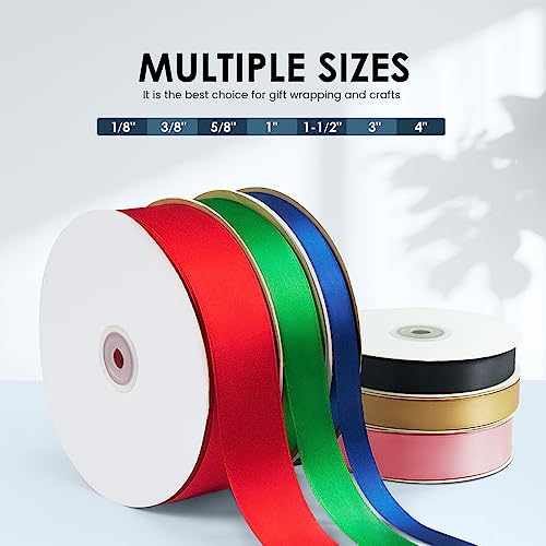 1" x 100 Yards Wine Red Satin Ribbon Crafts Gift Wrapping