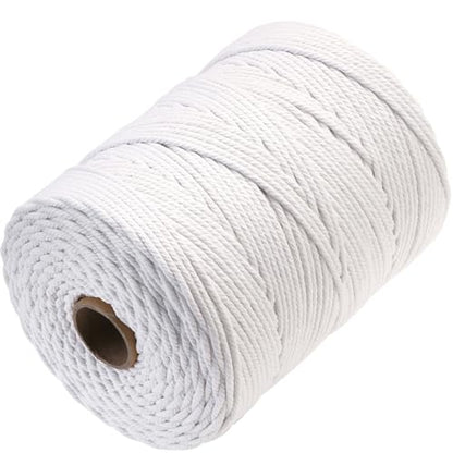 Macrame Cord 4mm x 328yards Natural Macrame Cotton Rope Colored Macrame Rope Soft Cotton Cord Macrame Supplies Craft Rope Macrame Yarn for Plant Hanger Wall Hanger Dreamcatcher