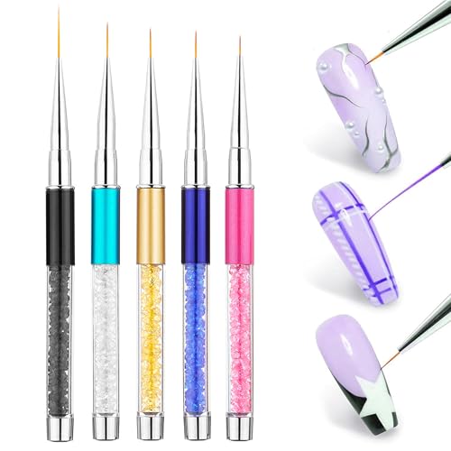 Gel Polishing Nail Liner Brush 5pcs Of Painting Art Nail Liner Brush Outline Beautiful Patterns
