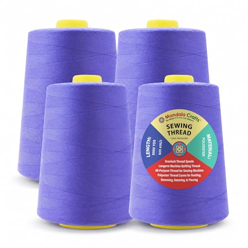 40S 2 Periwinkle Polyester 4 Pack of Serger Threads Cones