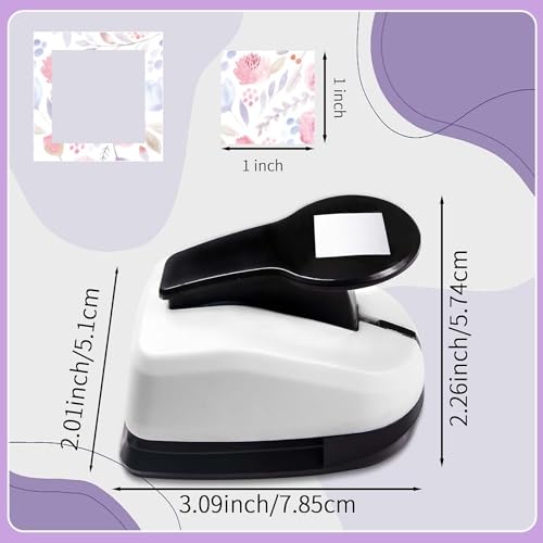 Square Punch for Crafts Square Hole Punch 1 inch Paper Punches for Crafting Squares Shape Hole Puncher for Crafts Scrapbooking