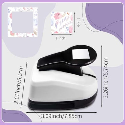 Square Punch for Crafts Square Hole Punch 1 inch Paper Punches for Crafting Squares Shape Hole Puncher for Crafts Scrapbooking