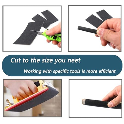 30Pcs 9 x 3.6 Inchs 220 Grit Wet and Dry Handmade Universal Sanding Sheets (30 Count)