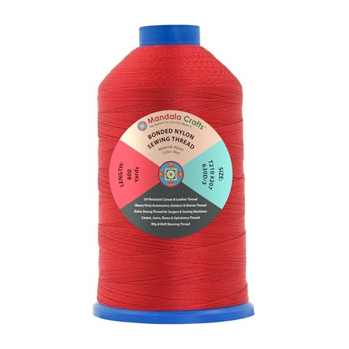 Size 207 630D T210 Red Bonded Nylon Thread