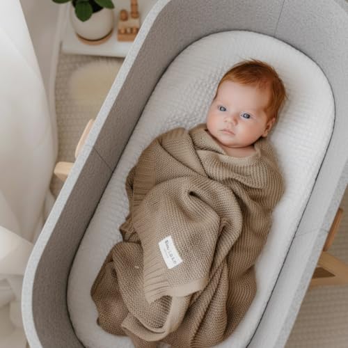 100% Organic Cotton Heritage Knit Textured Baby Blanket