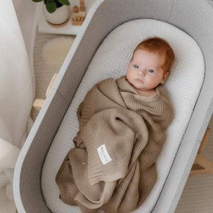 100% Organic Cotton Heritage Knit Textured Baby Blanket