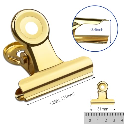 30 Pack Small Bull Clips 1.22 Inch Mini Metal Hinge Clips (30 Count)