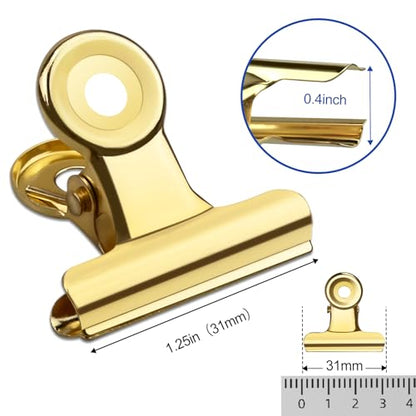 30 Pack Small Bull Clips 1.22 Inch Mini Metal Hinge Clips (30 Count)
