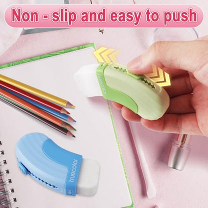 12 Pack Sliding Retractable Eraser 3Pcs Large Push up Mechanical Eraser with 9Pcs Erasers Refills Cute Art Drawing Pencil Erasers for Office Supplies Stationery Gifts for Boys Girls (12 Count)