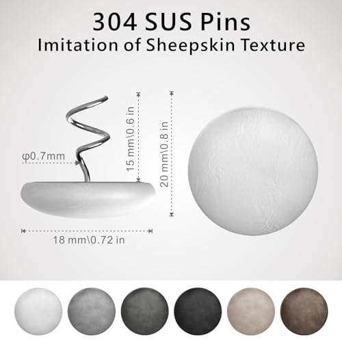 Leather Upholstery Pins Bed Skirt & Sofa 12 Pack White (12 Count)