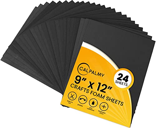 24 Ct Sheets Black EVA Cosplay Foam in 9” x 12’’ Sheets; High Density Thick Foam 85 kg