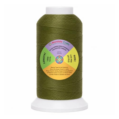 Olive Green Tex 70 Upholstery Polyester Heavy Duty Thread