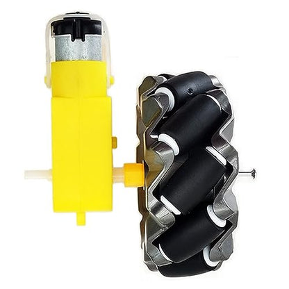 DIY Mecanum Wheel Robot Kit Parts 4WD Omnidirectional Wheels Smart Robot Car Chassis Kit Robotics Accessory for Adult Age 15+ (8 Count)