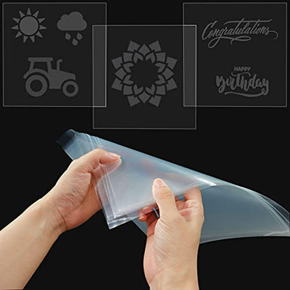 24 Pack 4 Mil Clear Mylar Stencil Sheets