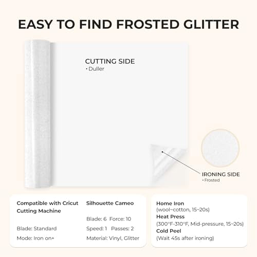 Silver White Glitter HTV Roll (8 Foot)