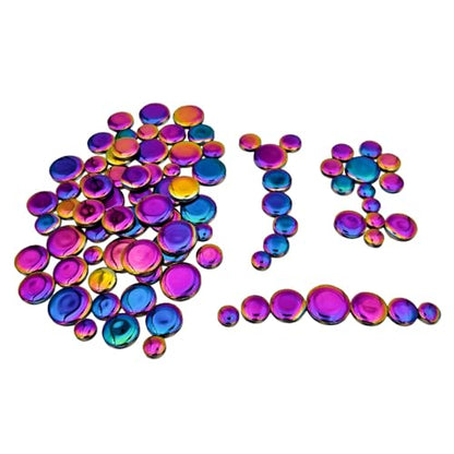 200g Iridescent Round Mosaic Tiles for Crafts Bulk
