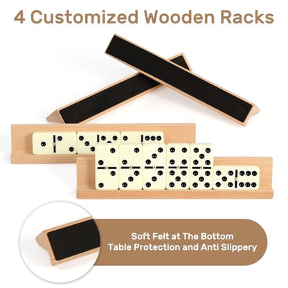 Dominoes Set Adults with 4 Wooden Racks