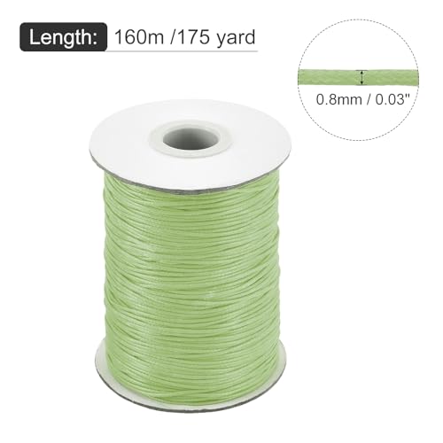 Waxed Cord 0.8mm Waxed Polyester Cord 175 Yard Wax String for Bracelet Making