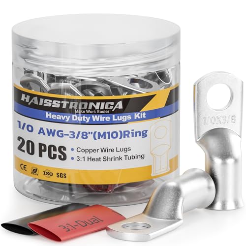 20PCS Battery Cable Lug & Heat Shrink Kit 1 (20 Count)