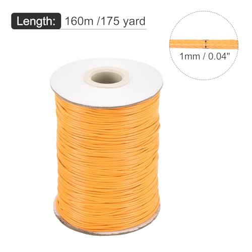Waxed Cord 1mm Waxed Polyester Cord 175 Yard Wax String for Bracelet Making