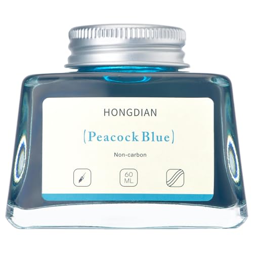 Hongdian Fountain Pen Bottled Ink Peacock Blue Color