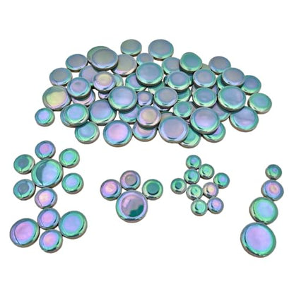 200g Iridescent Round Mosaic Tiles for Crafts Bulk