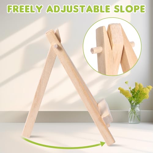 100 Pcs Mini Wood Display Easel Stands 5 Inch Small Wooden Canvas Easels A (100 Count)