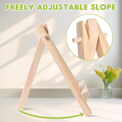 100 Pcs Mini Wood Display Easel Stands 5 Inch Small Wooden Canvas Easels A (100 Count)