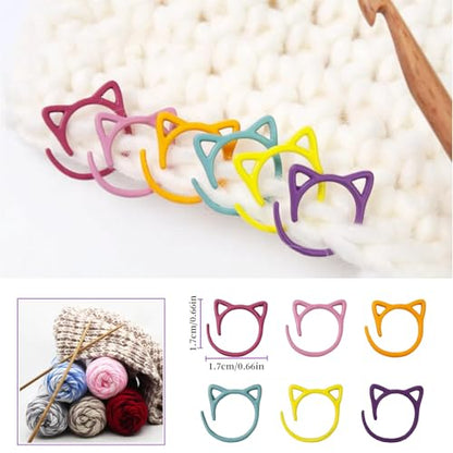 Stitch Markers for Crocheting Cat Stitch Markers with Box Metal Spiral Stitch Markers for Knitting Crochet Stitch Markers Rings Knitting and Crochet Notions