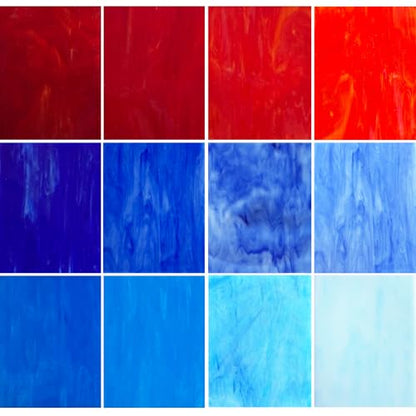 12 Sheets Red+Blue Stained Glass Sheets (12 Count)