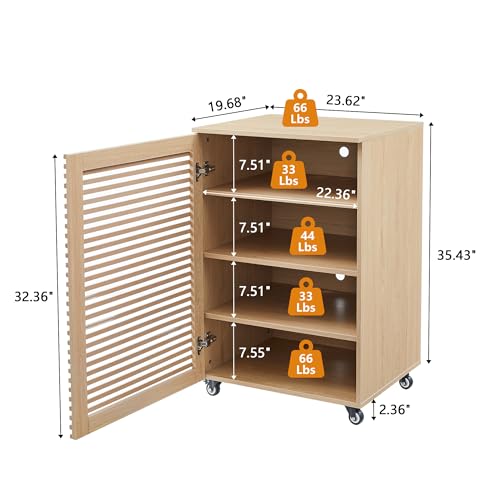 5 Tier AV Media Cabinet with Grille Door & Adjustable Shelves (5 Count)