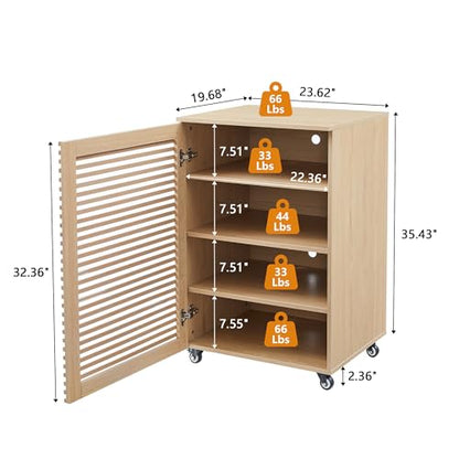 5 Tier AV Media Cabinet with Grille Door & Adjustable Shelves (5 Count)