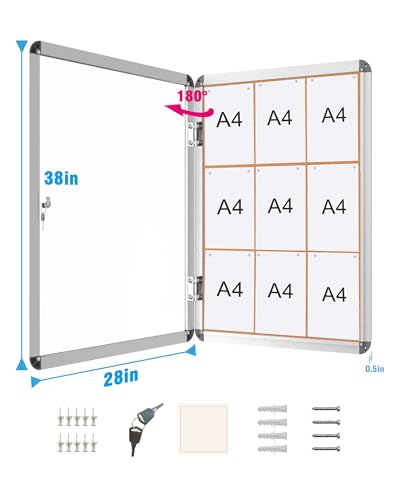 2 Pack 38"x28" Enclosed Bulletin Board (2 Count)
