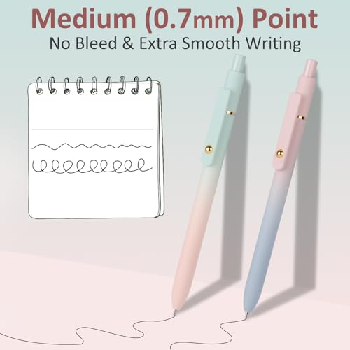 Gel Pens 6 Pcs 0.7mm Comfort Grip Quick Dry Black Ink Pens (6 Count)