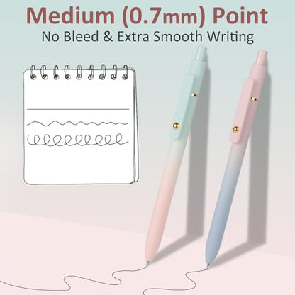 Gel Pens 6 Pcs 0.7mm Comfort Grip Quick Dry Black Ink Pens (6 Count)
