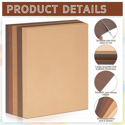 200 Sheets 5 Shades Cardstock Paper (200 Count)