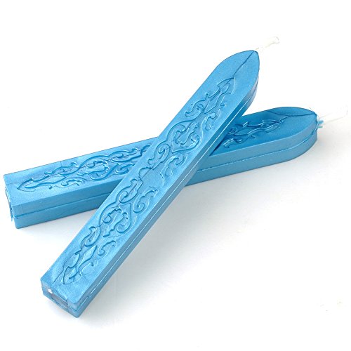 5Pcs Blue Sealing Wax Sticks with Wicks for Wax Seal Stamp (5 Count)