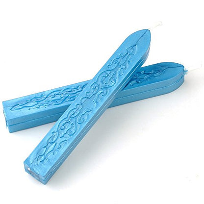 5Pcs Blue Sealing Wax Sticks with Wicks for Wax Seal Stamp (5 Count)