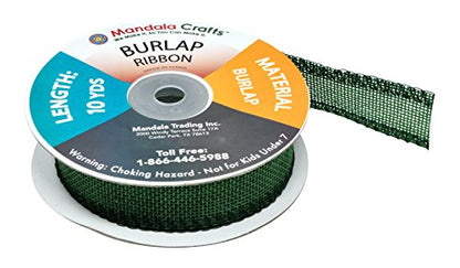 1 Inch Wide Green Burlap Ribbon for Crafts (120 Foot)