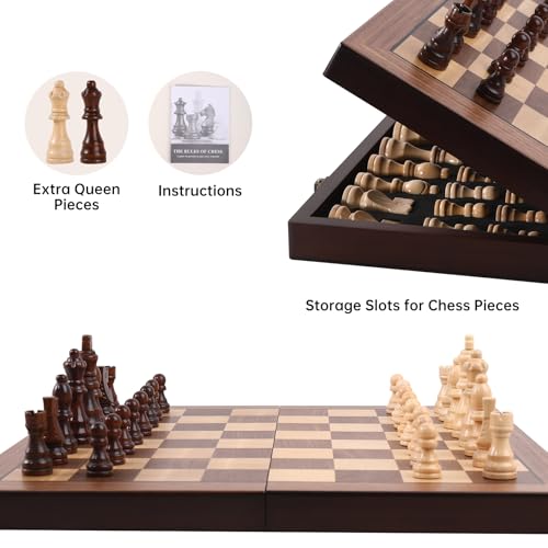 Magnetic 15" Wooden Chess Set