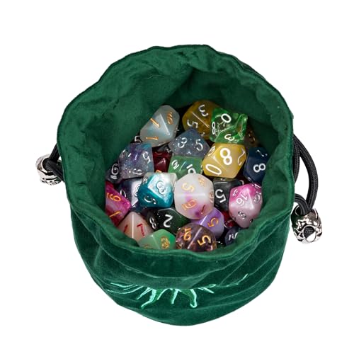 Green Large Dice Bag D&D Cute Storage Bag for Role Playing Games (2.11 Ounce)