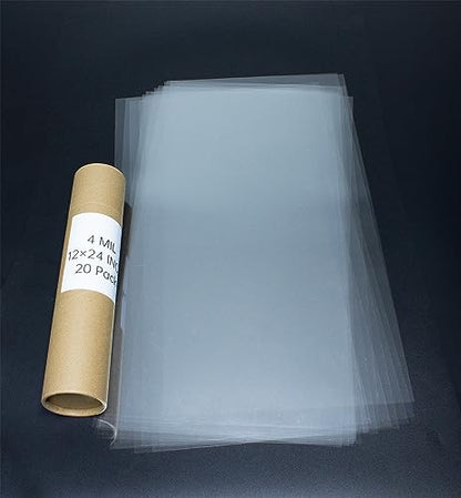 20PCS 4 Mil 12 X 24 Inch Clear Plastic Sheets (20 Count)
