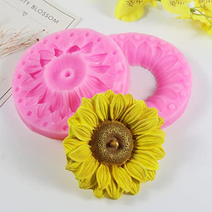 3D Sunflower Silicone Mold for Fondant Chocolate Candy Cake Decorating Candle Soap Baking Pastry Polymer Clay