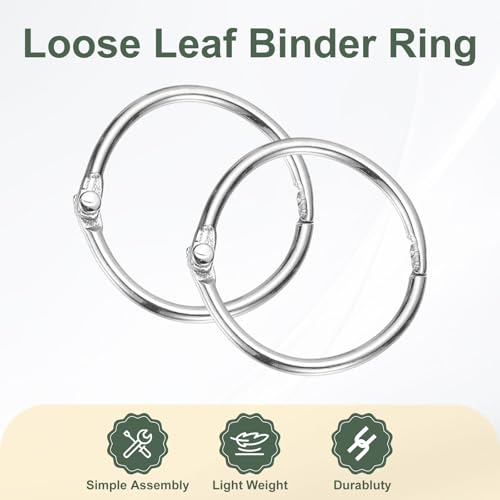1" x 1.18" Loose Leaf Binder Rings (30 Count)